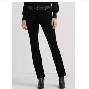 LRL Lauren Jeans Co Ralph Lauren Black Corduroy Straight Leg Pants Women Size 4